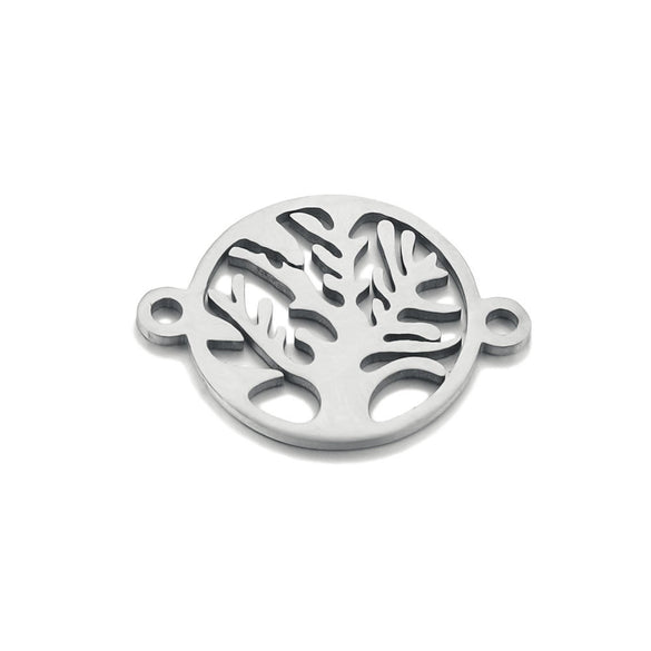 Stainless Steel Life Tree Pendant Jewelry Accessories For Diy Necklace And Bracelet Making With Electroplating