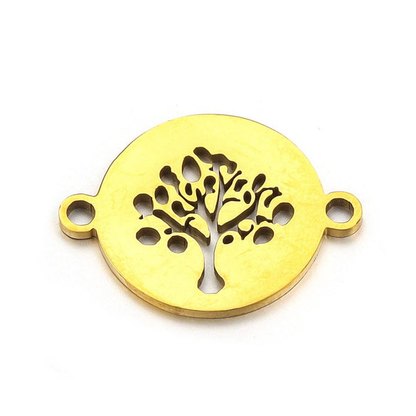 Stainless Steel Life Tree Pendant Jewelry Accessories For Diy Necklace And Bracelet Making With Electroplating