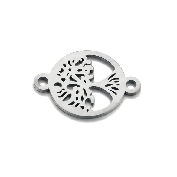 Stainless Steel Life Tree Pendant Jewelry Accessories For Diy Necklace And Bracelet Making With Electroplating