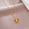Stainless Steel Light Luxury Geometric Butterfly Unisex Necklace