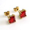 316L Stainless Steel Light Luxury Geometric Inlaid Zircon Women's Ear Studs