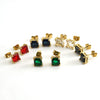 316L Stainless Steel Light Luxury Geometric Inlaid Zircon Women's Ear Studs