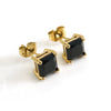 316L Stainless Steel Light Luxury Geometric Inlaid Zircon Women's Ear Studs