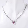 Stainless Steel Light Luxury Geometric Tennis Zircon Emerald Zircon Short Necklace With Diamond Design