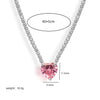 Stainless Steel Light Luxury Geometric Tennis Zircon Emerald Zircon Short Necklace With Diamond Design