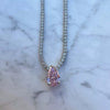 Stainless Steel Light Luxury Geometric Tennis Zircon Emerald Zircon Short Necklace With Diamond Design
