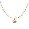 Stainless Steel Light Luxury Geometric Tennis Zircon Emerald Zircon Short Necklace With Diamond Design