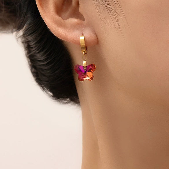 Stainless Steel Light Luxury Heart Shape Electroplating Women's Earrings