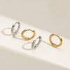 Stainless Steel Light Luxury High End Electroplated Geometric Design Sense Niche Earrings For Women