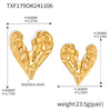316L Stainless Steel Light Luxury Irregular Karst Peach Heart Necklace And Earrings Set Pvd Gold Plated