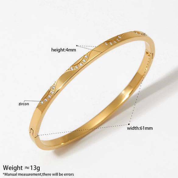 Stainless Steel Light Luxury Simple Fashion Ol Women's Bracelet With Electroplating And Geometric Design