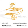 Stainless Steel Light Luxury Simple Winding Asymmetrical Open Arm Bracelet With Electroplating