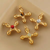 Stainless Steel Light Luxury Style Inlaid Natural Stone Cross Pendant Handmade Bracelet Necklace