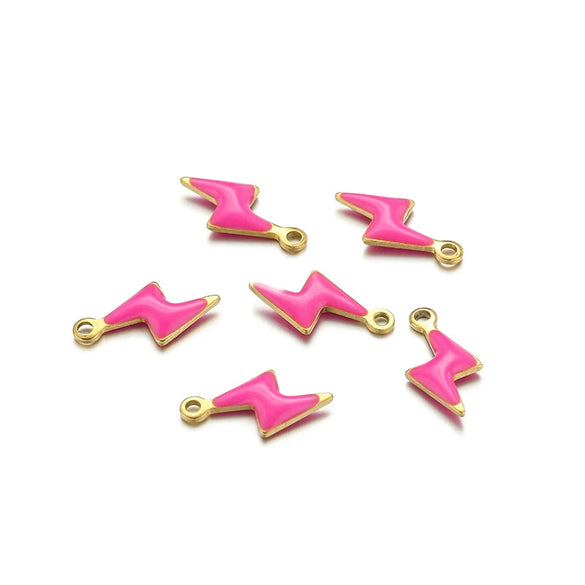 Stainless Steel Lightning Inlay Pendant Jewelry Accessories