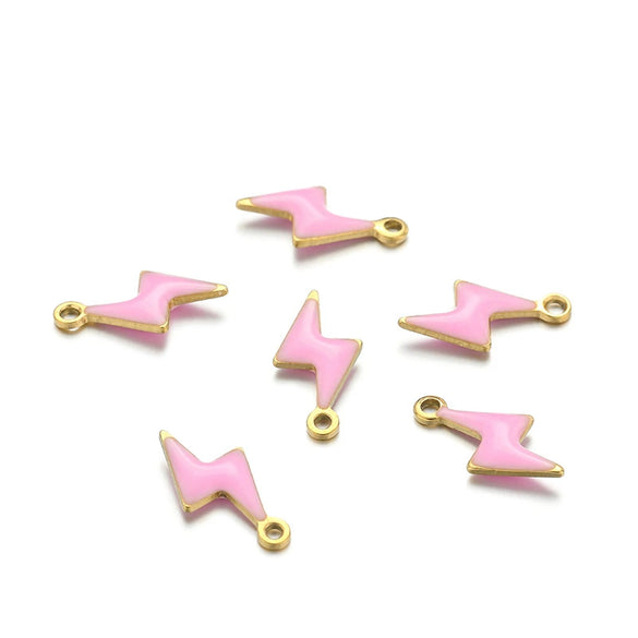 Stainless Steel Lightning Inlay Pendant Jewelry Accessories