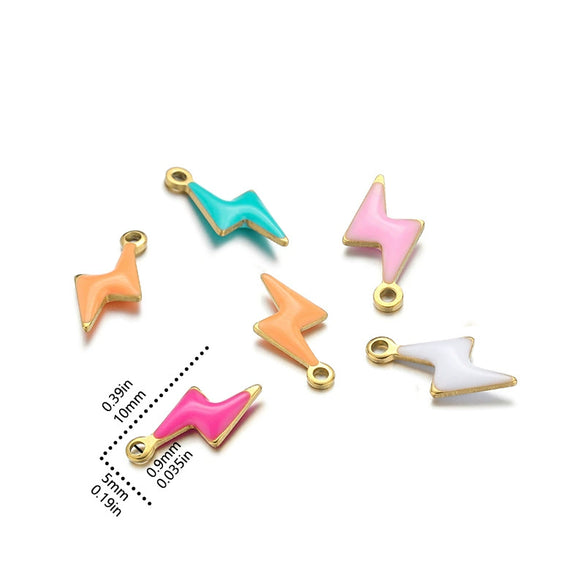 Stainless Steel Lightning Inlay Pendant Jewelry Accessories