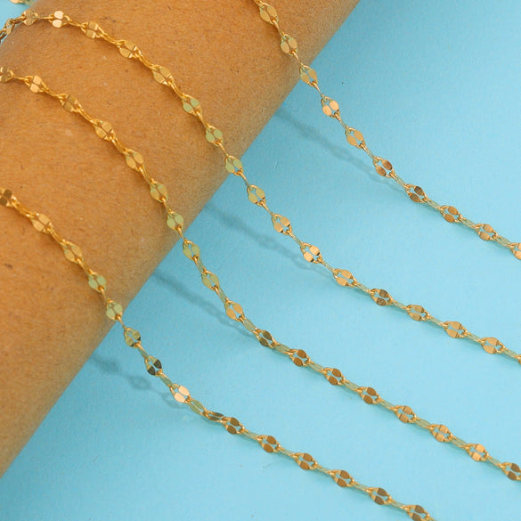 Stainless Steel Lip And Butterfly Chain Jewelry Accessories Electroplated With Gold And Ellipse Pattern For Necklace And Bracelet