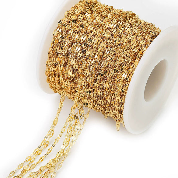 Stainless Steel Lip And Butterfly Chain Jewelry Accessories Electroplated With Gold And Ellipse Pattern For Necklace And Bracelet