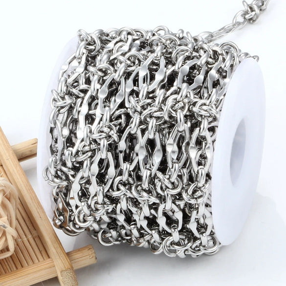 Stainless Steel Lip Knot Chain Electrolysis Hip Hop Style Bracelet Necklace Accessories