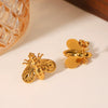 Stainless Steel Little Bee Earrings Ins Style Electroplated
