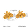 Stainless Steel Little Bee Earrings Ins Style Electroplated