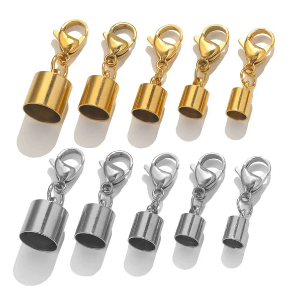 Stainless Steel Lobster Buckle Leather Rope Bracelet Buckle Round Electroplated Diy Jewelry Accessories