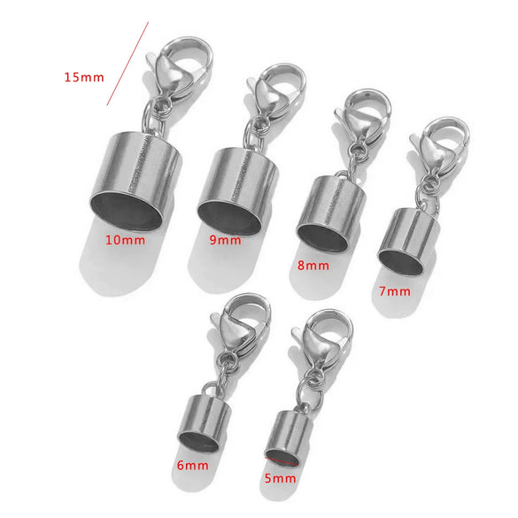 Stainless Steel Lobster Buckle Leather Rope Bracelet Buckle Round Electroplated Diy Jewelry Accessories