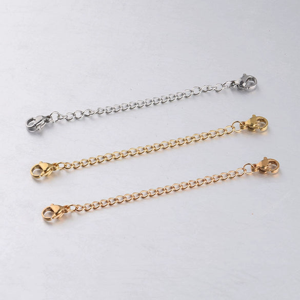 Stainless Steel Lobster Buckle Tail Chain Double Head Bracelet Necklace Extension Chain Electroplated Diy Jewelry Accessories