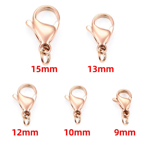 Stainless Steel Lobster Clasp Connecting Buckle For Diy Bracelet Necklace Jewelry Accessories Electroplated Round Shape