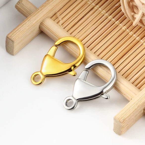 Stainless Steel Lobster Clasp Connecting Buckle For Diy Bracelet Necklace Jewelry Accessories Electroplated Round Shape