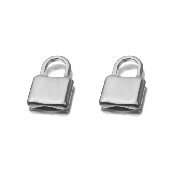 Stainless Steel Lock Pendant Hiphop Necklace With Totem Pattern And Electroplating Treatment
