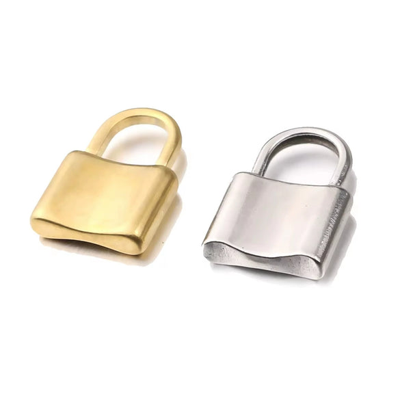 Stainless Steel Lock Pendant Hiphop Necklace With Totem Pattern And Electroplating Treatment