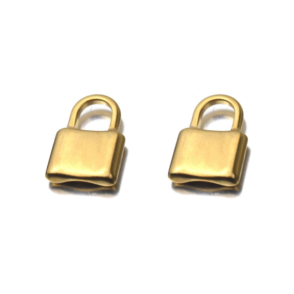 Stainless Steel Lock Pendant Hiphop Necklace With Totem Pattern And Electroplating Treatment