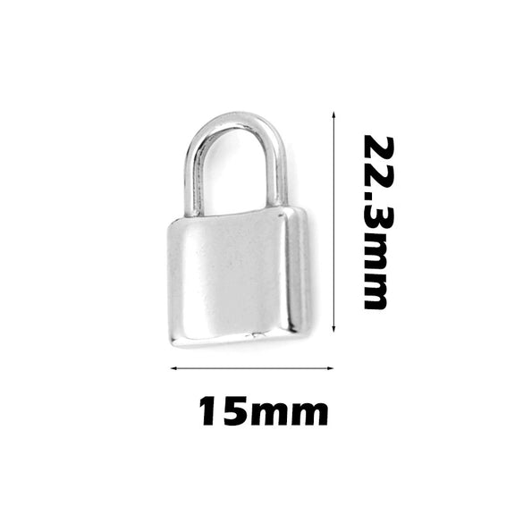 Stainless Steel Lock Pendant Hiphop Necklace With Totem Pattern And Electroplating Treatment