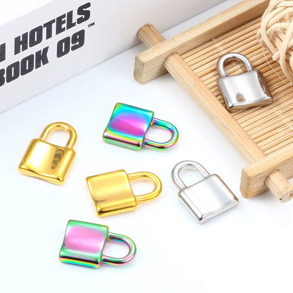Stainless Steel Lock Pendant Jewelry Accessories Electroplated Polished Nonfading For Diy