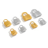 Stainless Steel Lock Pendant Three Dimensional Concave Convex Electroplated Punk Style For Diy Bracelet And Necklace