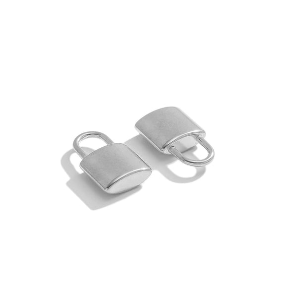 Stainless Steel Lock Pendant Three Dimensional Concave Convex Electroplated Punk Style For Diy Bracelet And Necklace