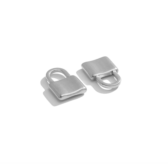 Stainless Steel Lock Pendant Three Dimensional Concave Convex Electroplated Punk Style For Diy Bracelet And Necklace