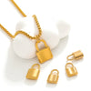 Stainless Steel Lock Pendant Three Dimensional Concave Convex Electroplated Punk Style For Diy Bracelet And Necklace