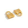Stainless Steel Lock Pendant Three Dimensional Concave Convex Electroplated Punk Style For Diy Bracelet And Necklace