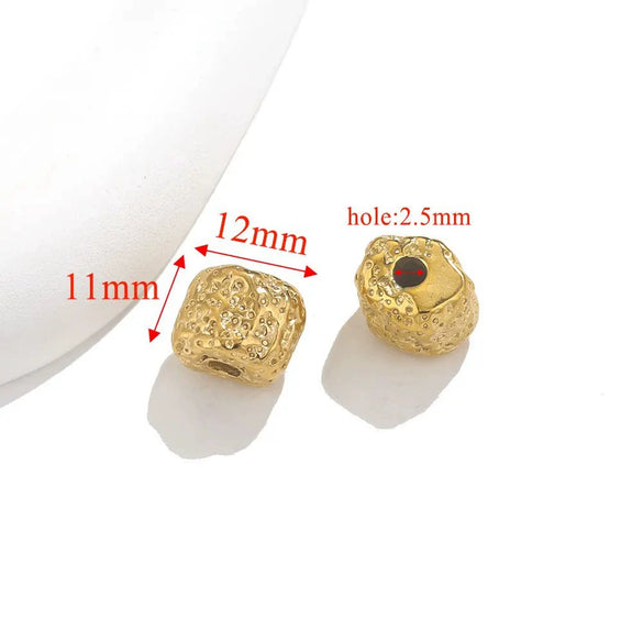 Stainless Steel Loose Beads Long Tube Shape Electroplated 18K Gold Vintage Necklace Diy Pendant Accessories