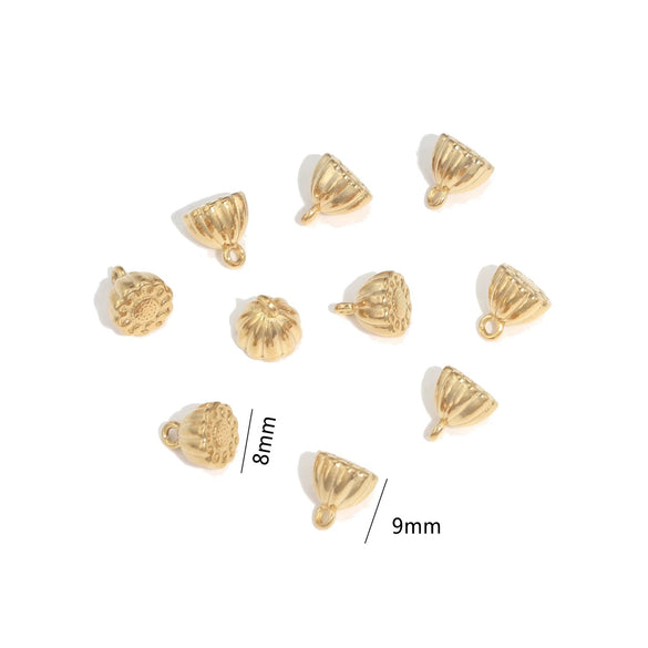 Stainless Steel Lotus Handmade Diy Goldplated Jewelry Accessories Connector For Necklace And Bracelet