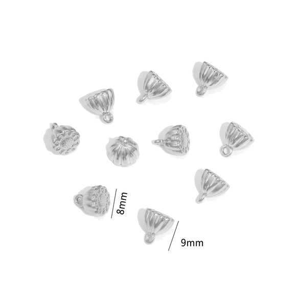 Stainless Steel Lotus Handmade Diy Goldplated Jewelry Accessories Connector For Necklace And Bracelet