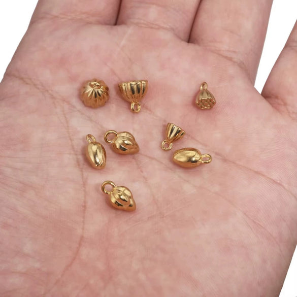 Stainless Steel Lotus Handmade Diy Goldplated Jewelry Accessories Connector For Necklace And Bracelet
