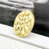 Stainless Steel Lotus Leaf Oval Retro Geometric Goldplated Electroplated Unisex Ring