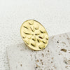 Stainless Steel Lotus Leaf Oval Retro Geometric Goldplated Electroplated Unisex Ring