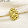 Stainless Steel Lotus Leaf Oval Retro Geometric Goldplated Electroplated Unisex Ring