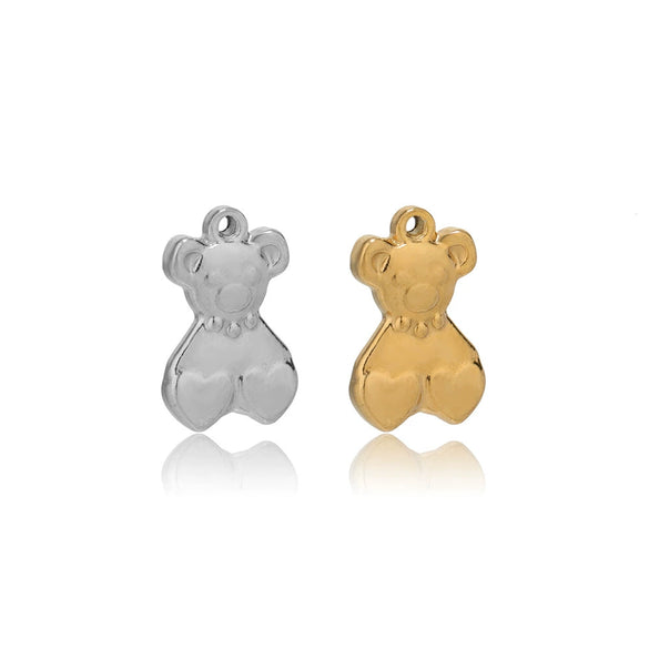 Stainless Steel Love Bear Pendant Electroplated Diy Sweater Necklace And Bracelet Pendant Accessories