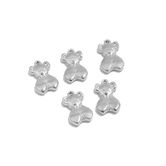 Stainless Steel Love Bear Pendant Electroplated Diy Sweater Necklace And Bracelet Pendant Accessories