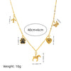 Stainless Steel Love Butterfly Pendant Necklace With Furnace Vacuum Plating And Geometric Style